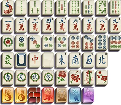 Mahjong tiles .
